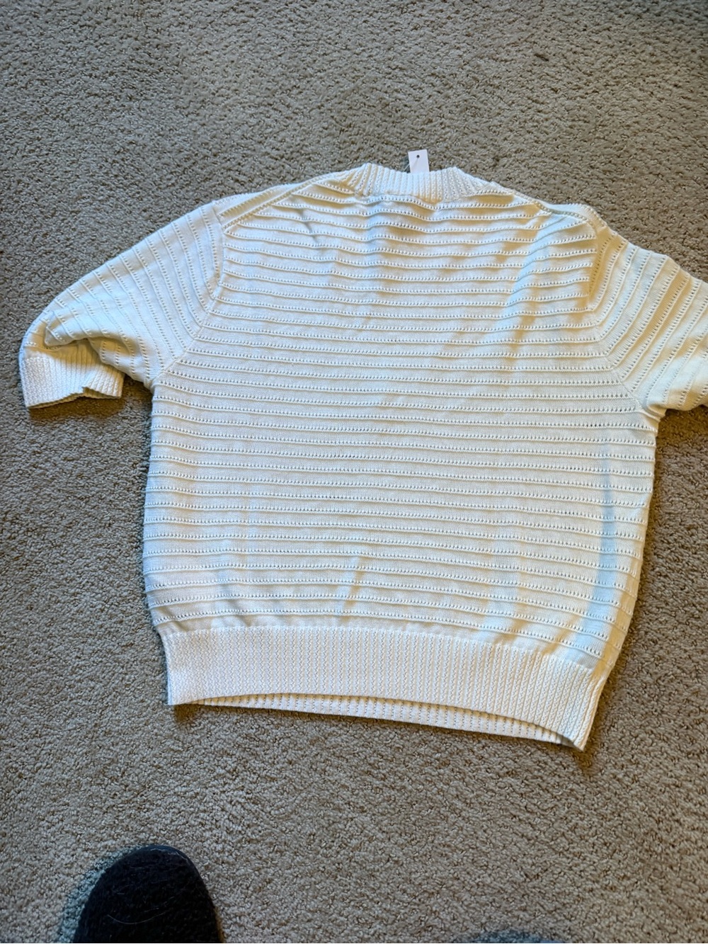 Madewell Cream Short-Sleeve Crewneck Knit Sweater - Picture 6 of 7
